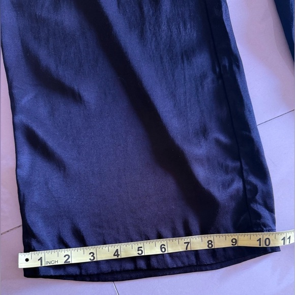 ZARA BLACK ELASTIC DRAWSTRING PALAZZO PANTS Satin pocket size S soft comfy - Picture 3 of 9